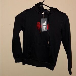 Black Hoodie with Red Graphic